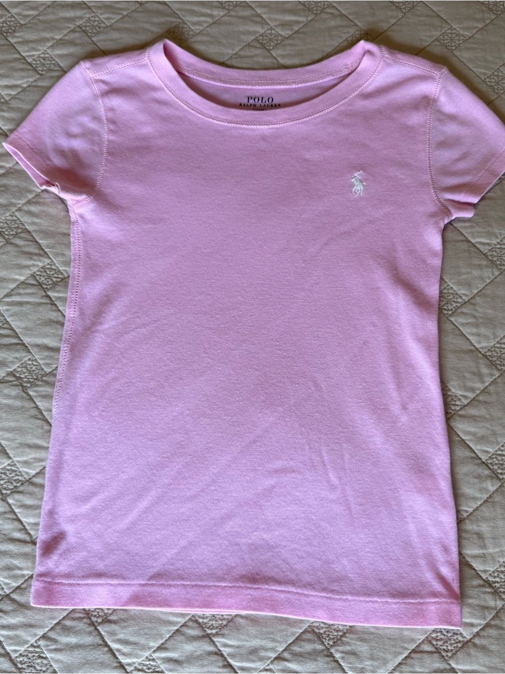 Polo by Ralph Lauren Light Pink Girls' Short Sleeve Tee